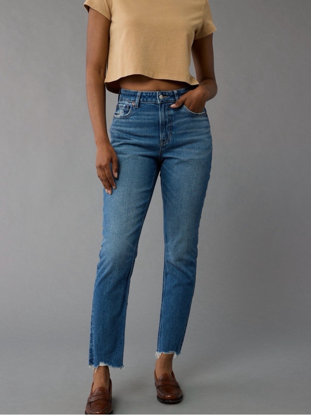 American Eagle Stigid Mom Jean Deep Sea Blue